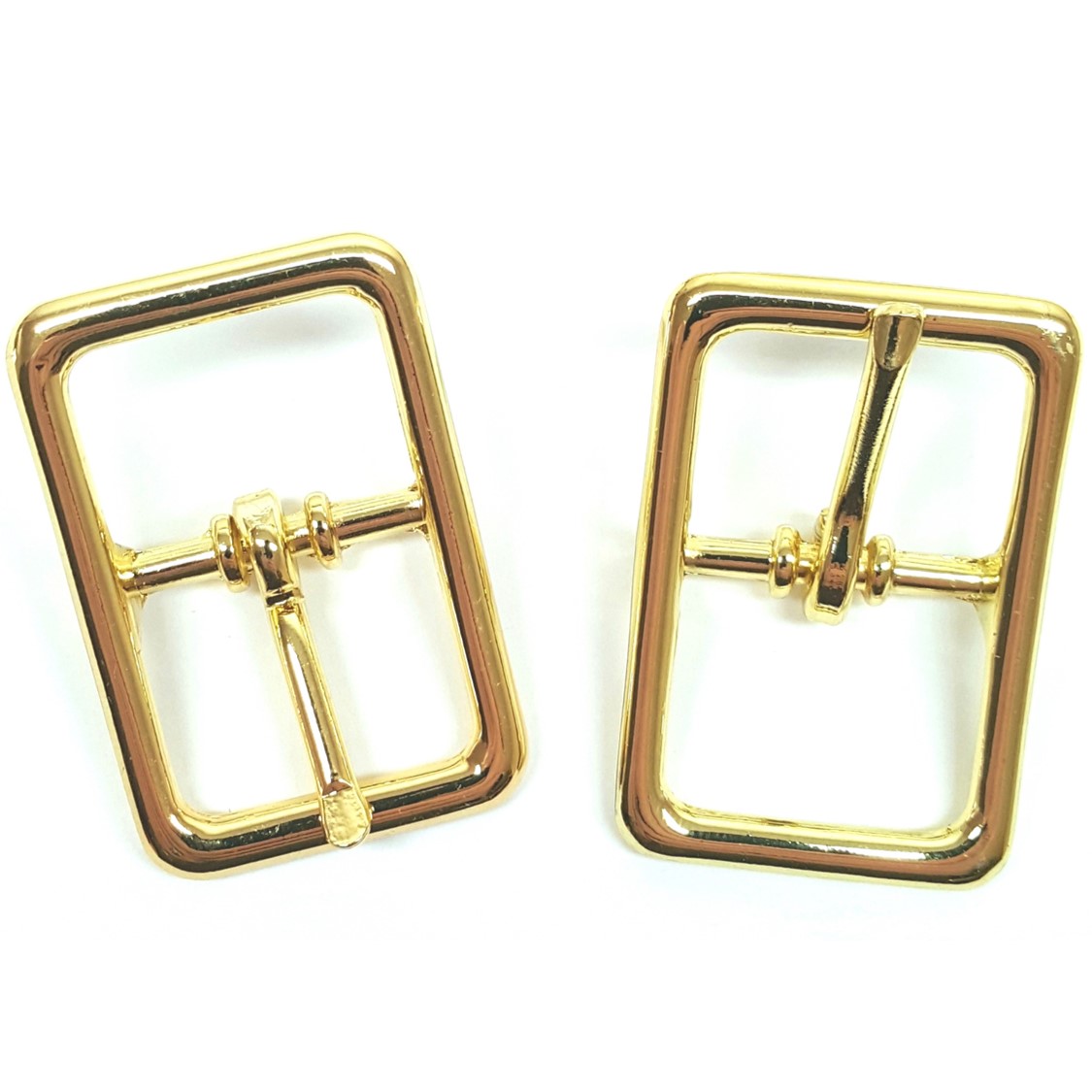 2 Pack Center Bar Buckle Brass Plated 3/4" Hill Leather Company