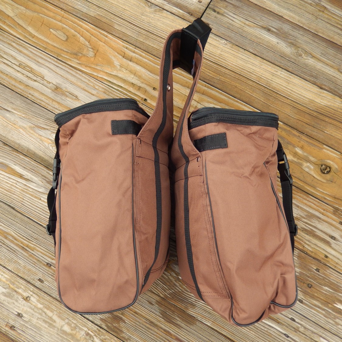 Brown Heavy Duty Nylon Insulated Large Saddle Bags Easy Install Hill Leather Company