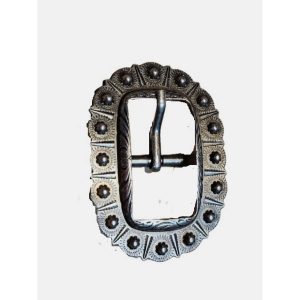 3-1/4" Oval Berry Buckle Antique Silver Fits 1" Straps