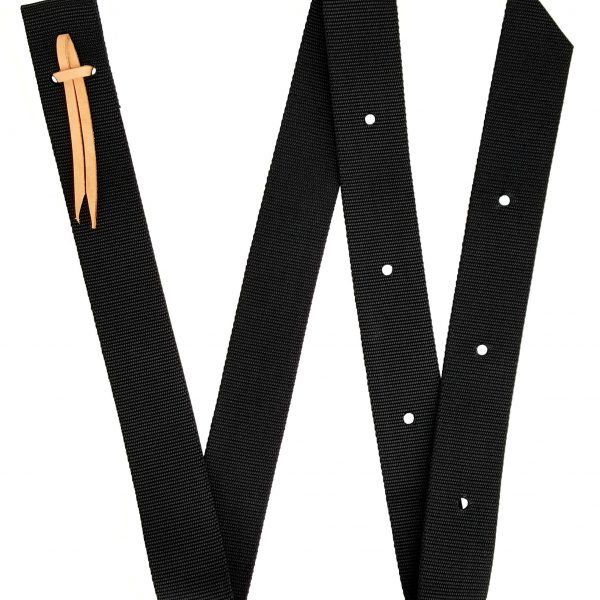 Western Saddle Cinch Black Leather Tie Strap 6' (L) Hill Leather Company