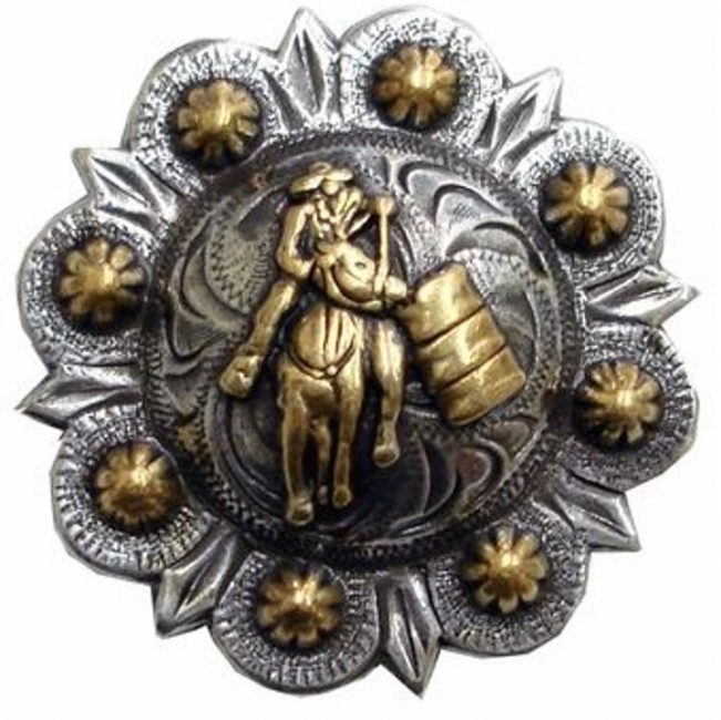 Concho Berry Gold Bronc Rider 1 – Embosse Avec Vis Au Dos, Ornements Western