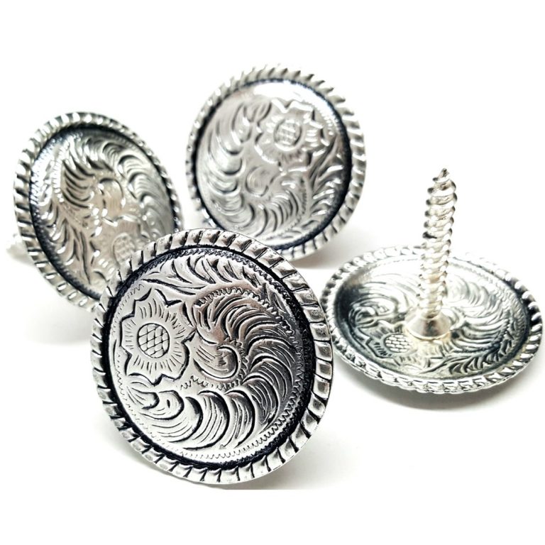 Lot De Conchos Pour Selle Western Avec Vis - Orné - Neuf