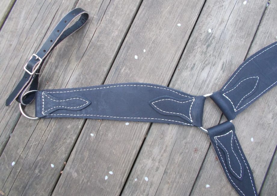 Western Breast Collar Black Leather Roping Hill Leather Company