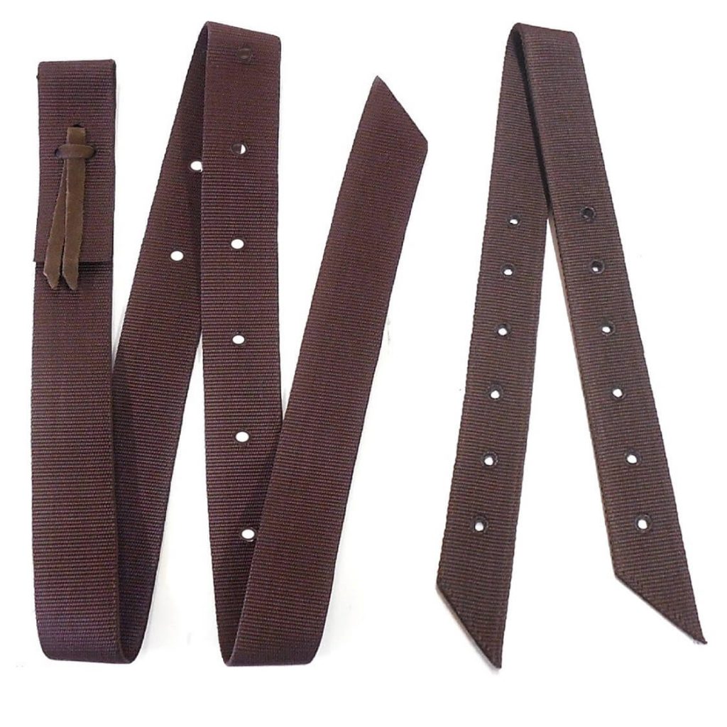 2 Pack Western Saddle Rear Flank Strap Set Brown Leather Hill Leather