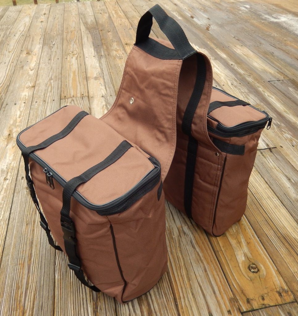 Brown Heavy Duty Nylon Insulated Large Saddle Bags Easy Install Hill Leather Company