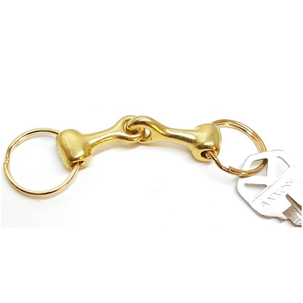 Solid Brass Horse Snaffle Bit Key Chain Hill Leather Company
