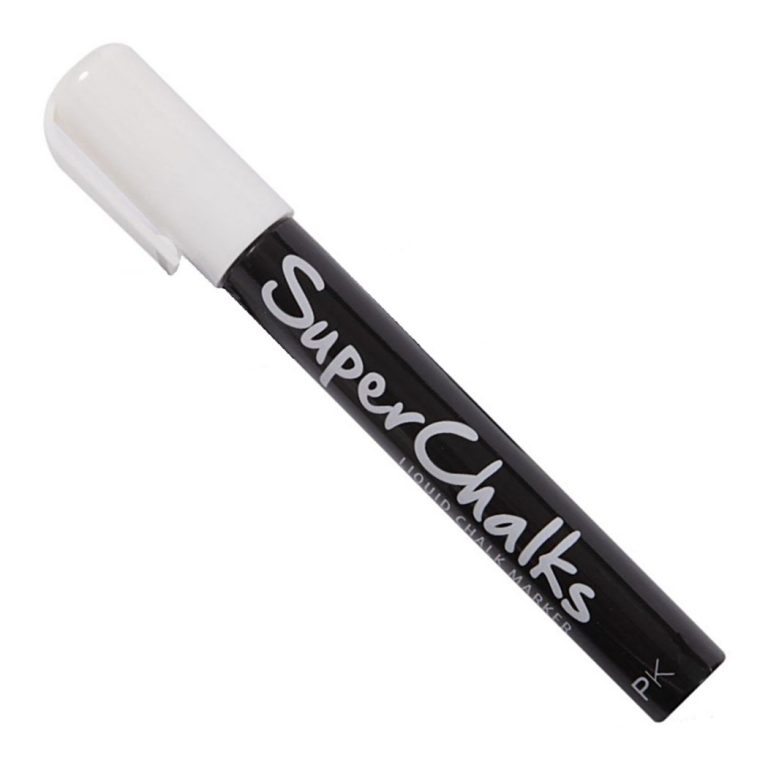 White Super Chalks Erasable Liquid Barn Marker Wide Tip Hill Leather