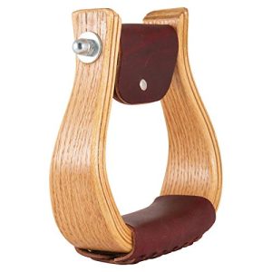 5-1/2" Wide Oak Bell Stirrups with 2" Leather Tread