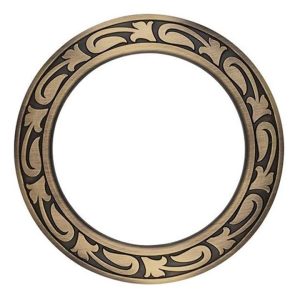 Hill Leather Company 2-3/4" Zinc Die Cast Antique Brass Engraved Floral Breast Collar Ring