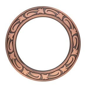 Hill Leather Company 2-3/4" Stainless Steel Antique Copper Engraved Floral Breast Collar Ring