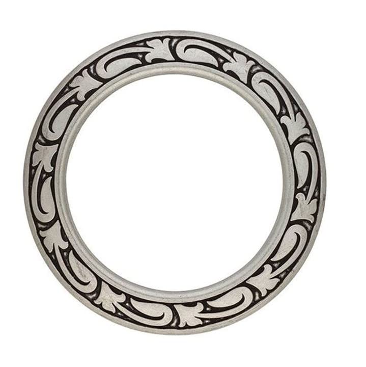 Hill Leather Company 2-3/4" Stainless Steel Antique Silver Engraved Floral Breast Collar Ring