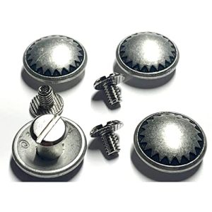 4 Pack 3/4" Antique Silver Saltlick Concho with Chicago Screws - Leathercraft Concho-Great for A Variety of Leather Projects