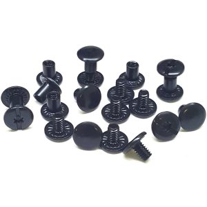 10 Pack 1/4" Gun Metal Black Premium Chicago Screws With Grips