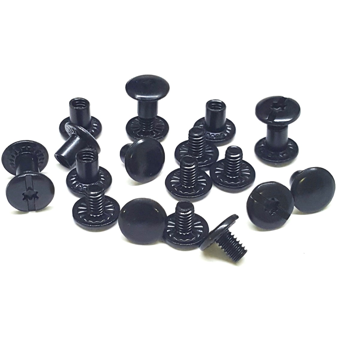 10 Pack 1/4" Gun Metal Black Premium Chicago Screws With Grips