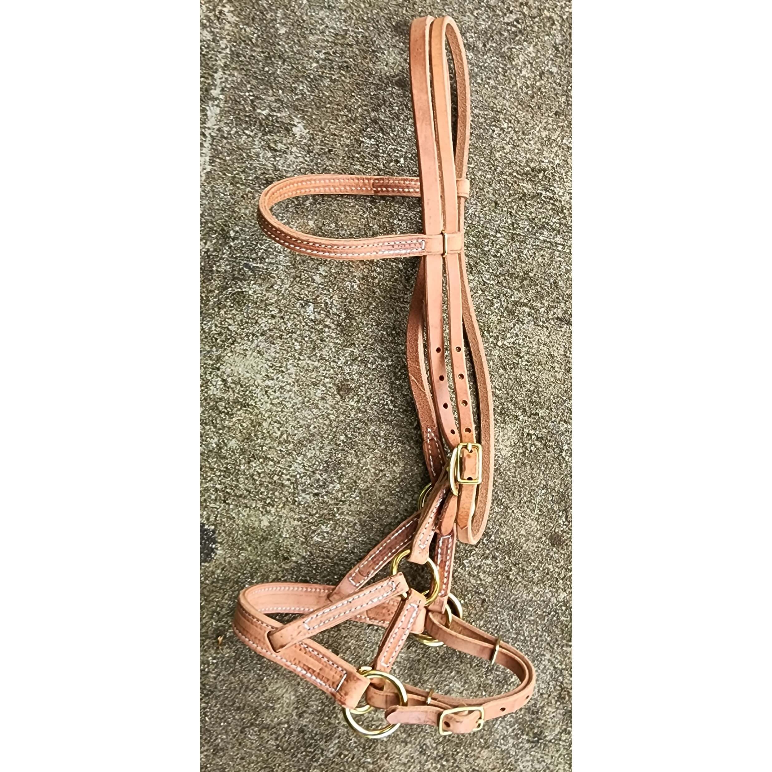 Western Horse Headstall All Leather Side Pull - Image 2