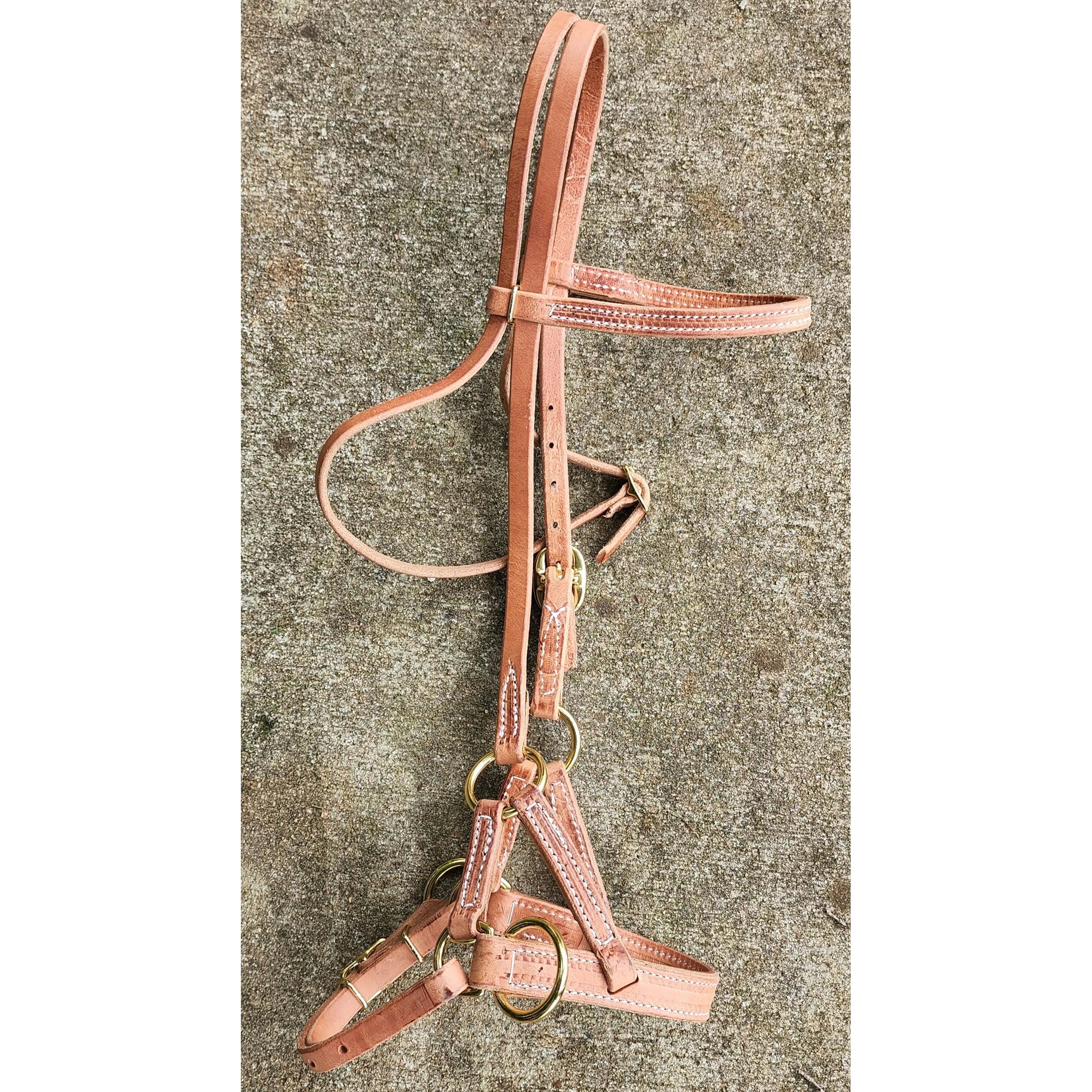 Western Horse Headstall All Leather Side Pull - Image 5