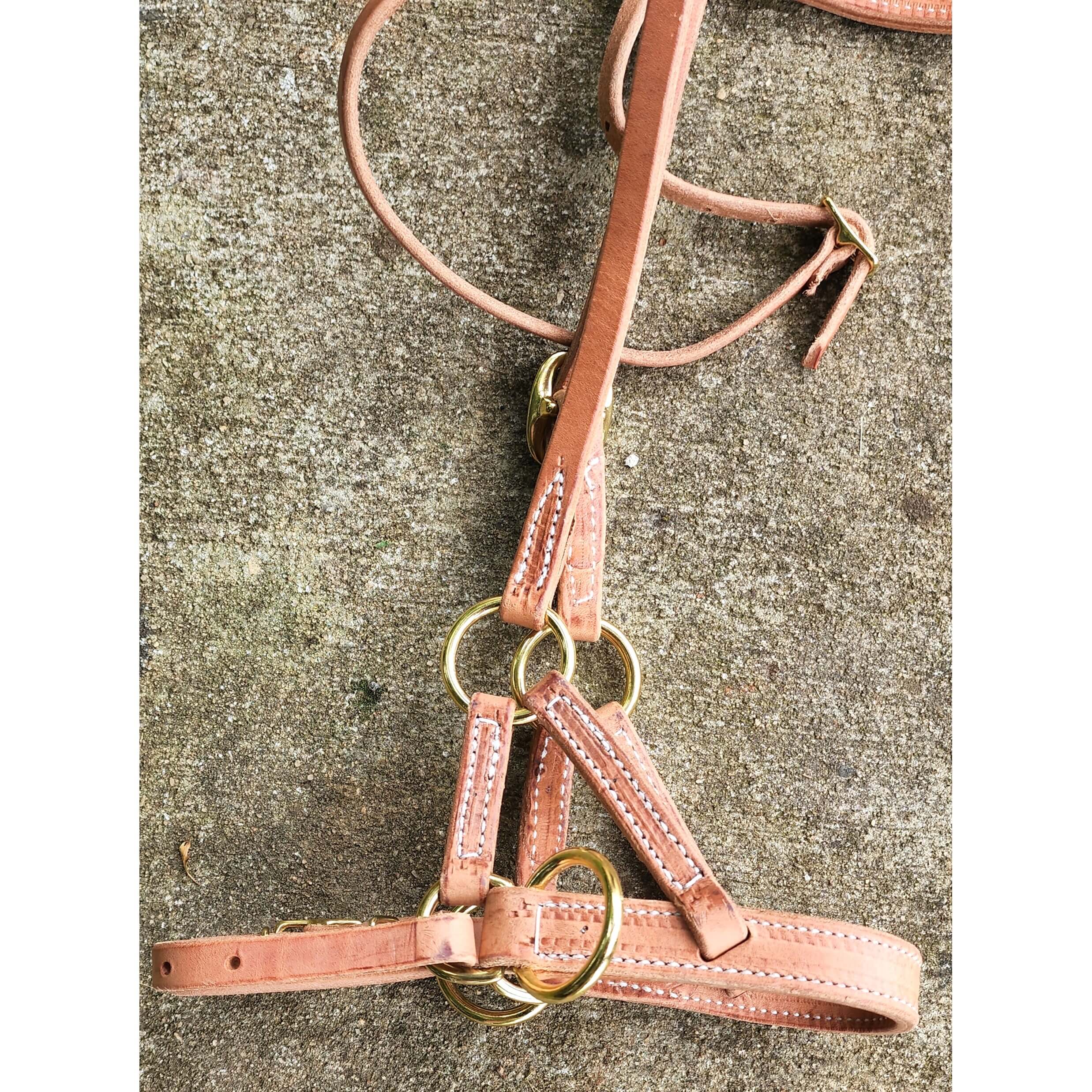 Western Horse Headstall All Leather Side Pull - Image 4