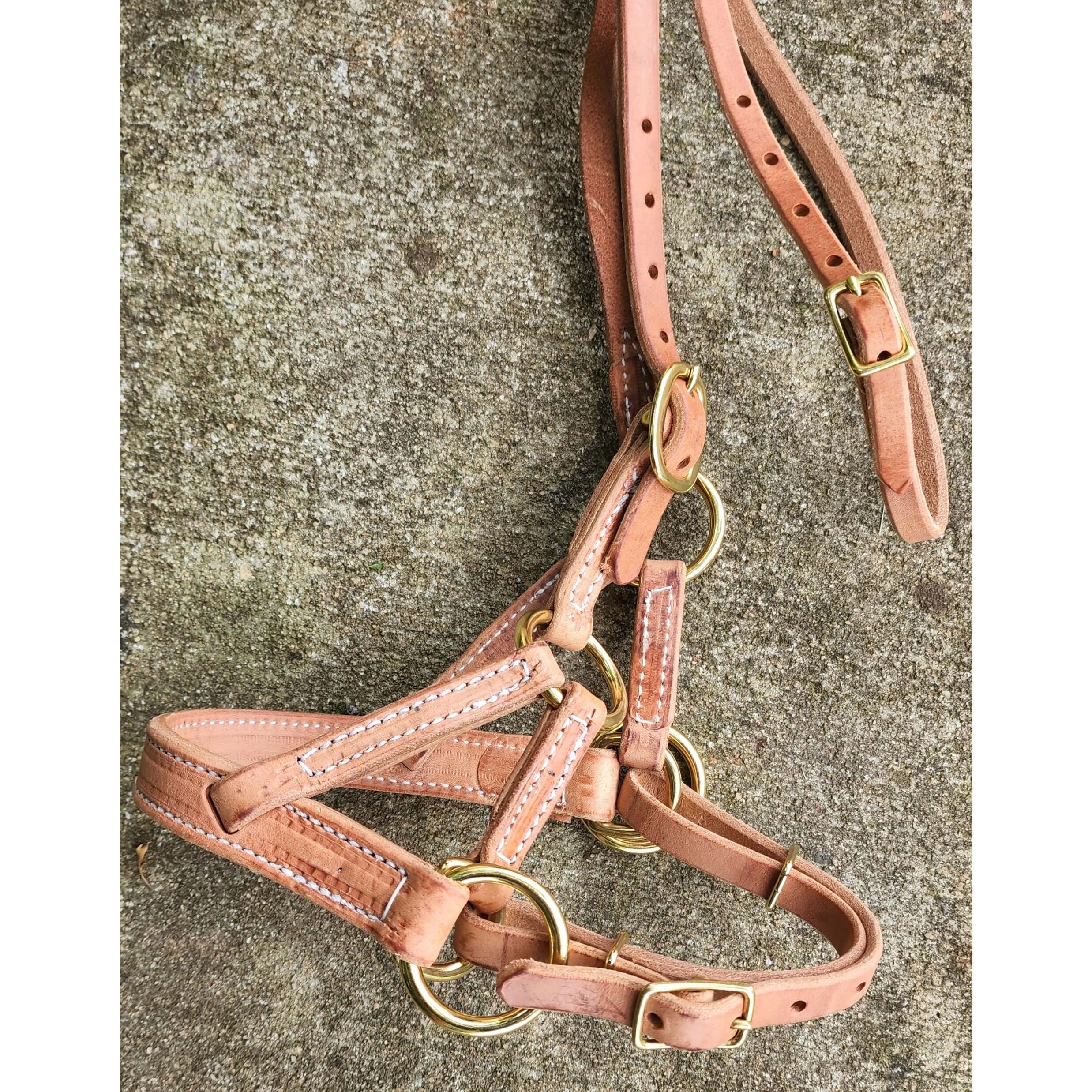 Western Horse Headstall All Leather Side Pull - Image 3