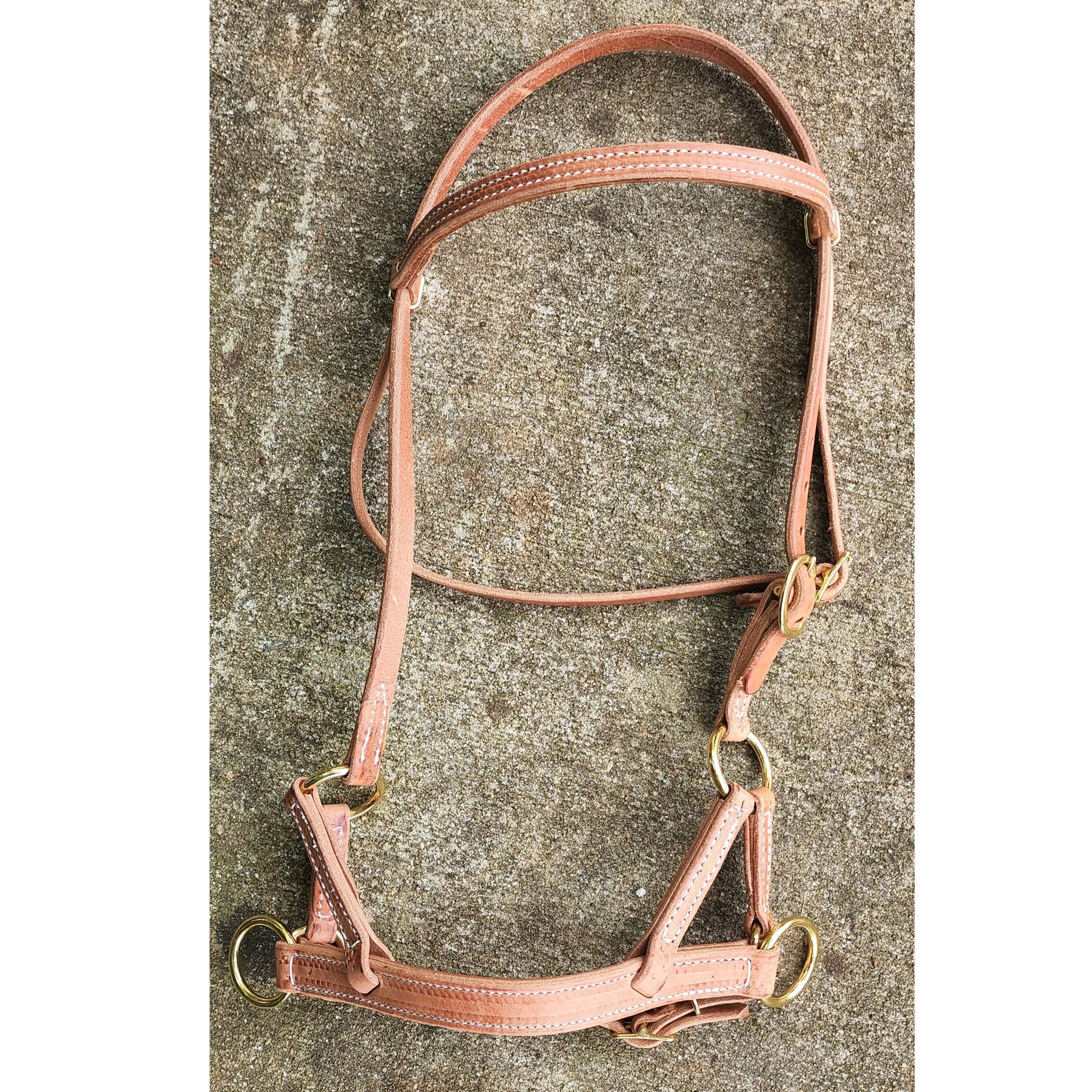 Western Horse Headstall All Leather Side Pull