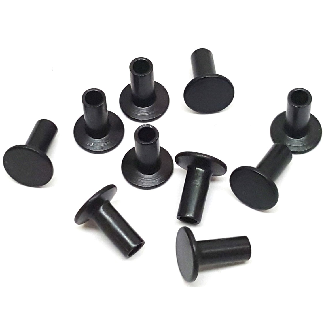 10 Pack Rivets Black Steel Tubular 7/16" (L)