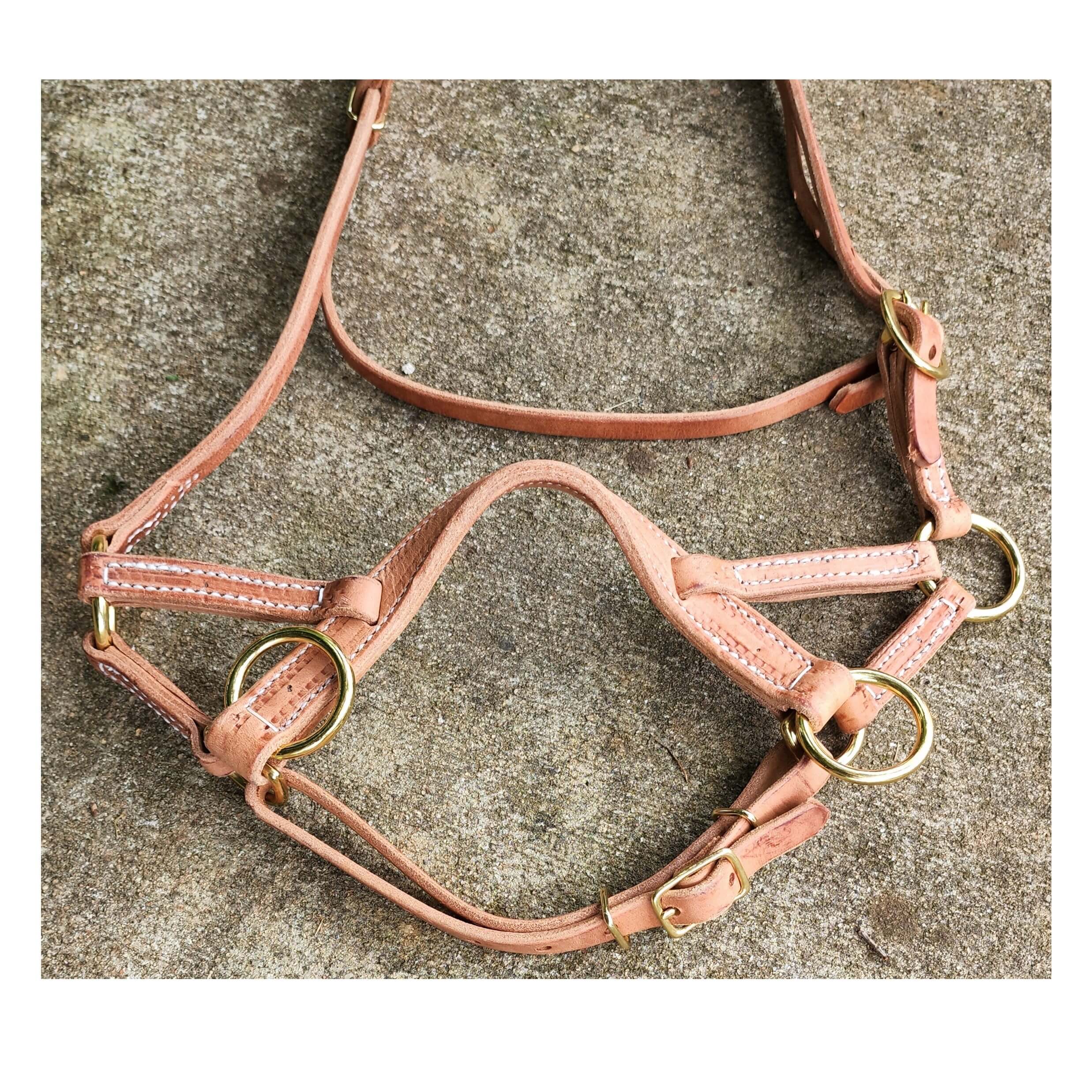 Western Horse Headstall All Leather Side Pull - Image 6